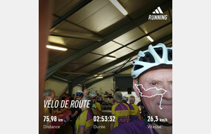 Flassans cyclo club... parcours réduit à 76 kms...
Nous avons honoré de notre présence la dégustation des vins du comptoir des vins de Flassans,et remercié son Président pour le soutien apporté à notre organisation de la St Bernard 👍👍