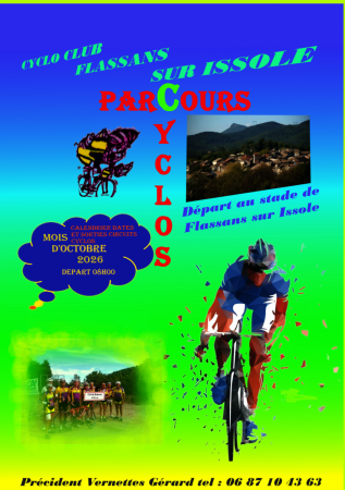PROGRAMME DU MOIS D'OCTOBRE DES SORTIES CYCLOS